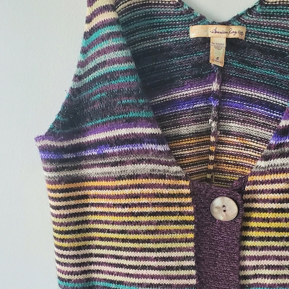 American Rag Stripe Long Sweater Vest Size Small - Picture 3 of 6